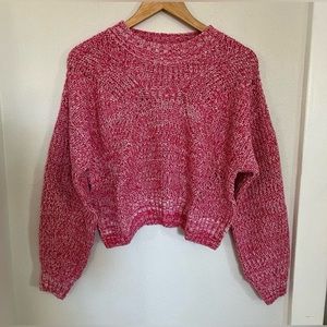NWOT LUSH PINK CROP SWEATER S